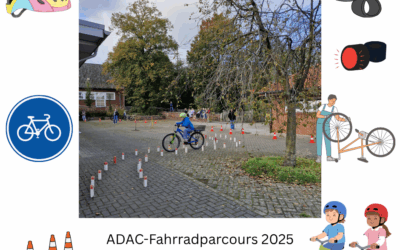 Helm auf und los! – Der ADAC-Fahrradparcours war an unserer Schule